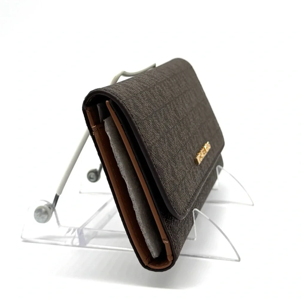 Michael Kors Large Trifold Wallet Brown Signature